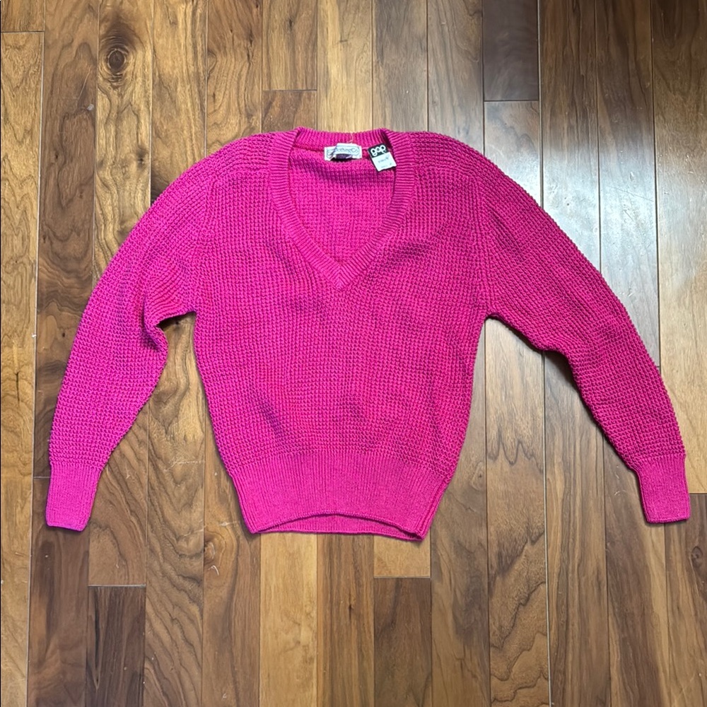 GAP Pink V-Neck Sweater Knitted Pullover